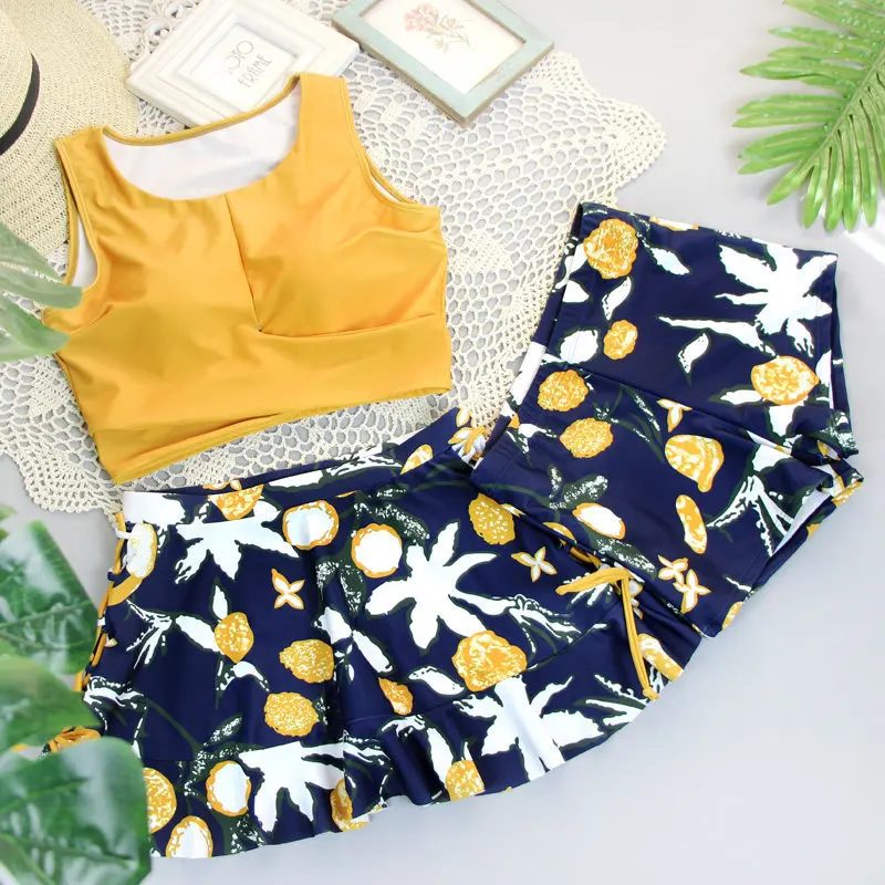 

2020 New Women Cute Bikini Set Printed Floral Bathing Suit Swimming Holiday Wear Summer Sexy Swimsuit Ladies Biquinis Swim Suits
