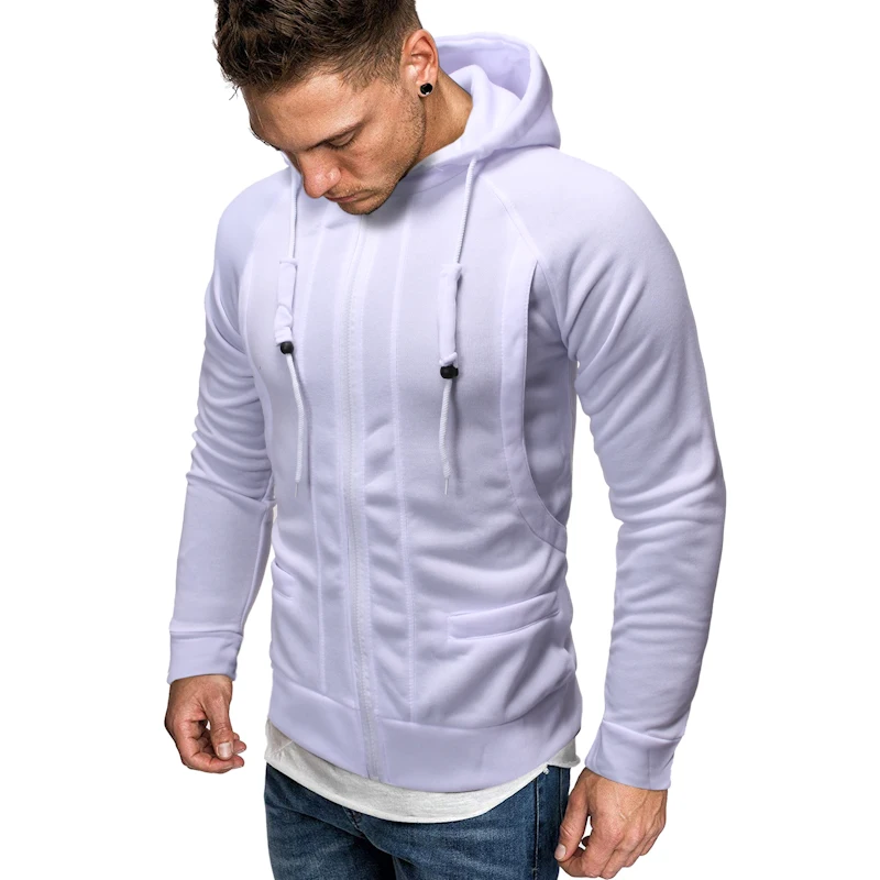 Мужская толстовка с капюшоном CYSINCOS брендовая однотонная Толстовка длинным