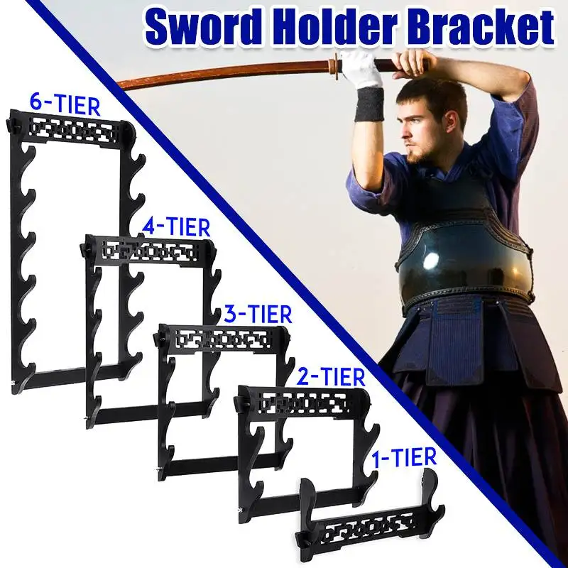 1 pcs Wall Hanging Decor Samurai Sword Holder Katana Stand Hanger Bracket Rack Home Decoration Display 1/2/3/4/6Tier | Дом и сад