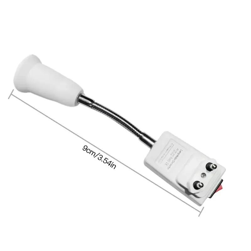

LED Rotation Lamp Socket Converter Flexible Extension Bulb Holder Adapter Home Light Extender Screw Socket EU Plug White+Silver