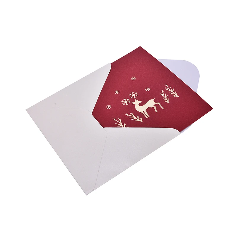 3D выдвижные праздничные поздравительные открытки снеговик Иисус олень