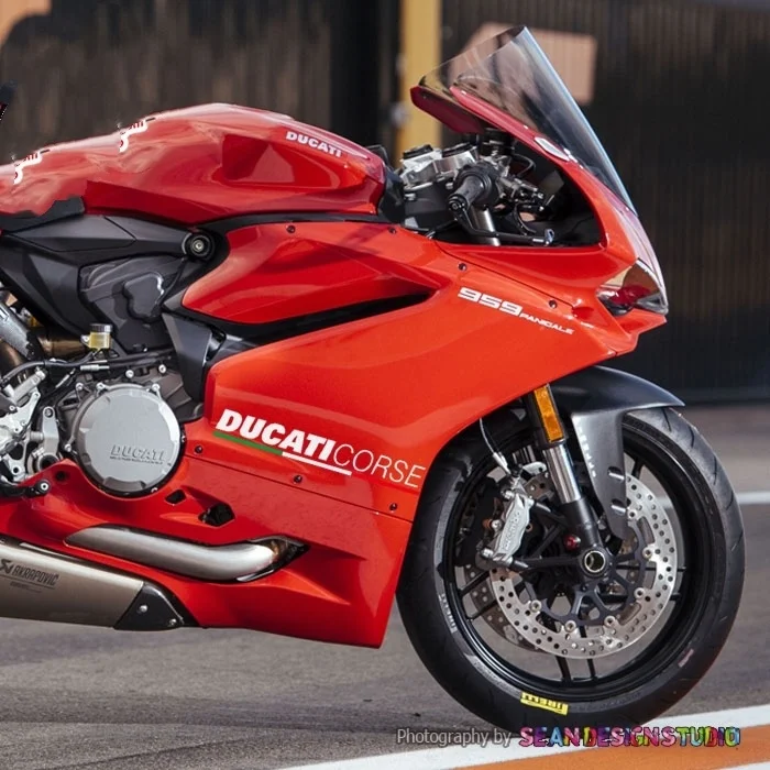 Аппликация Ducati для мотоцикла 848 959 1199 наклейка с итальянским флагом боковая