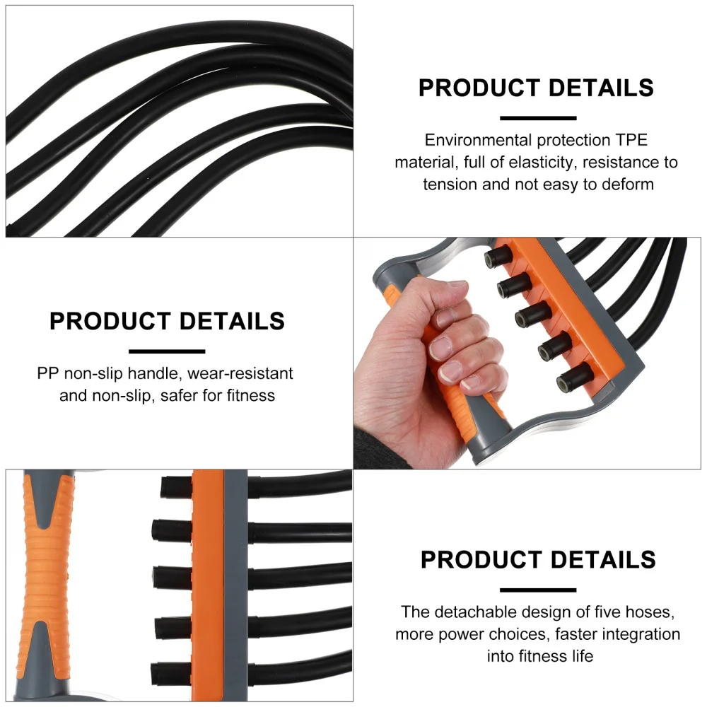 

Latex Tubes Chest Expander 5 Ropes Resistance Exercise Bands Strength Trainer
