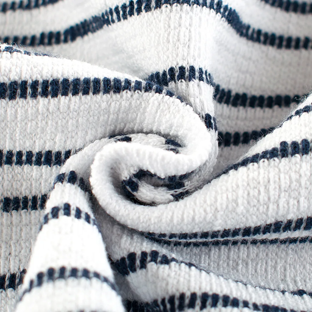 Свитер для маленьких мальчиков и девочек Детский свитер в полоску Вязаный теплый