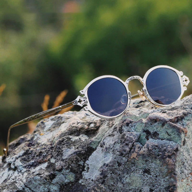 Круглые поляризационные солнцезащитные очки в стиле стимпанк Мужские Винтажные
