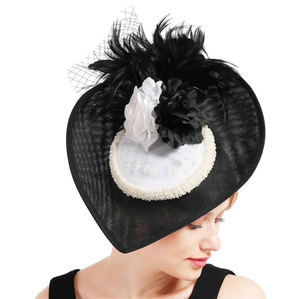 

Ladies Fascinators Millinery Hat Party Wedding Sinamay Hat Wide Brim Fedora Kentucky Derby Headpiece Church Hair Accessories