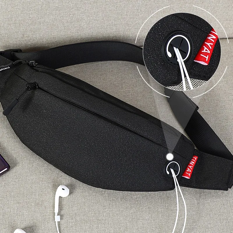 

TINYAT Men Male Waist Bag Purse Casual Large Phone Belt Bag Pouch Travel Phone Bag Fanny Banana Bag Hip 4 Pockets