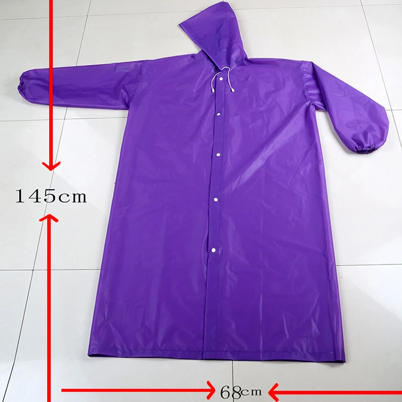 

Environmental Women Raincoat Men Black Rain Clothes Cover Hooded Poncho Motorcycle Rainwear Adult Clear Portable Rain Jacket