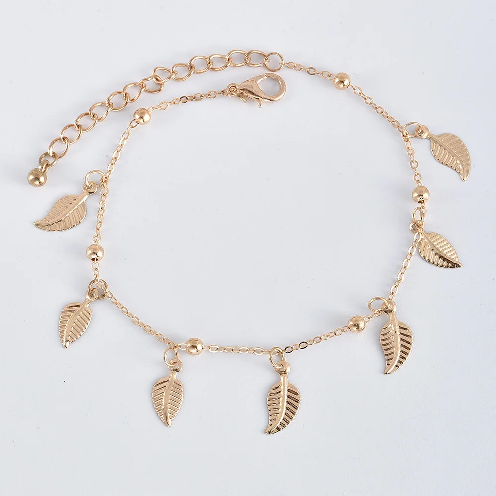 3 шт./компл. богемные женские браслеты на лодыжку с круглым сердцем листьями