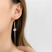 korean fashion flower drop earrings for women 925 sterling silver jewelry gift crystal wedding earrings classic tassels jewelry