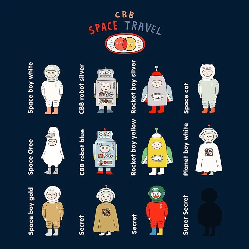 

Exquisite and cute genuine blind box CBB space series universe cute circus boy doll decoration handmade toy gift box decoration