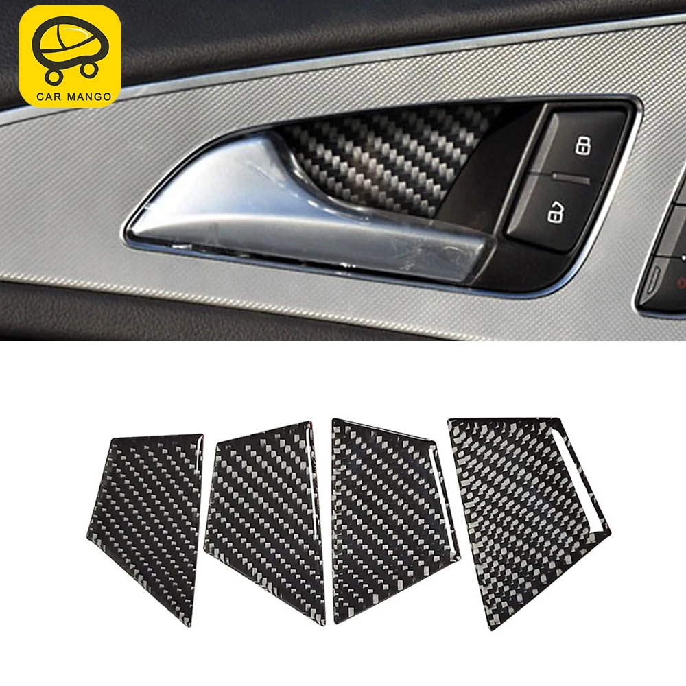 

Автомобильные аксессуары из углеродного волокна для Audi A6 C7 A7 2012-2018, внутренняя дверная ручка, панель чаши, рамка, наклейка, отделка, внутренн...