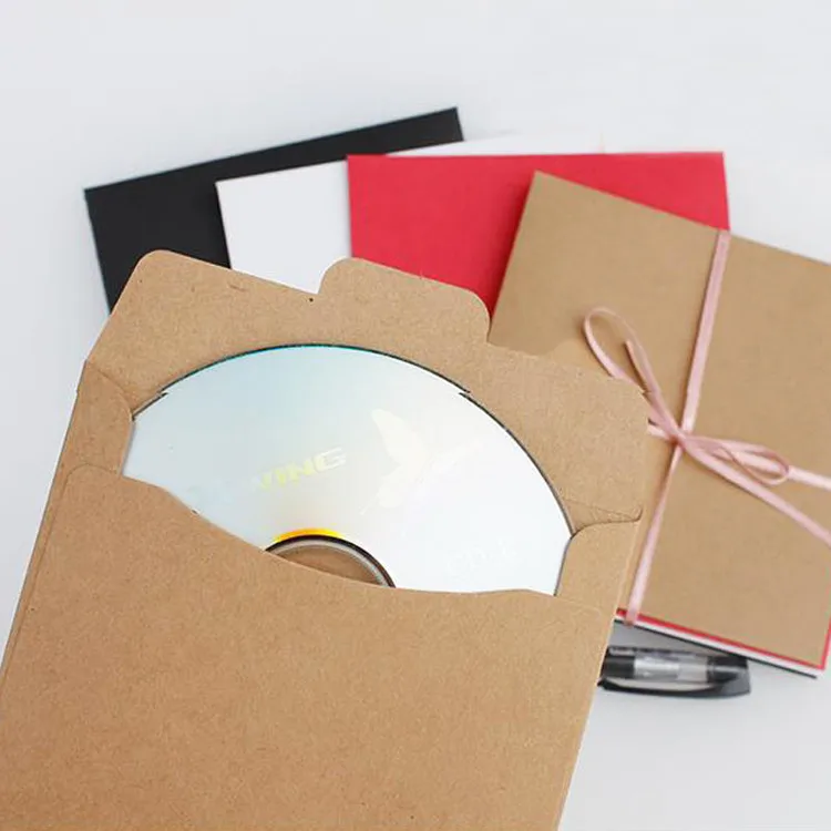 5 шт. черный белый красный крафт бумажный подарочный пакет CD сумки Винтажный конверт для карт Скрапбукинг подарок канцелярский конверт