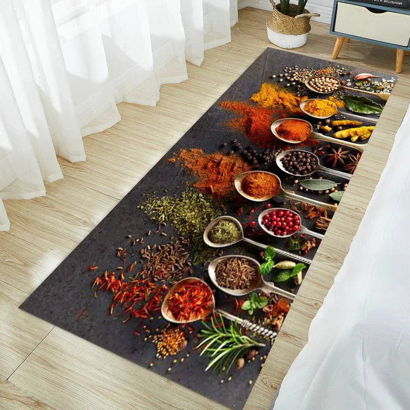 Кухонный ковер с рисунком специй для пола в спальне гостиной прихожей ванной