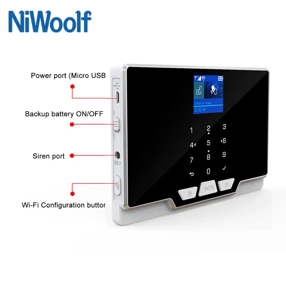 Система охранной сигнализации Tuya с Wi-Fi Gsm RFID TFT сенсорная клавиатура |