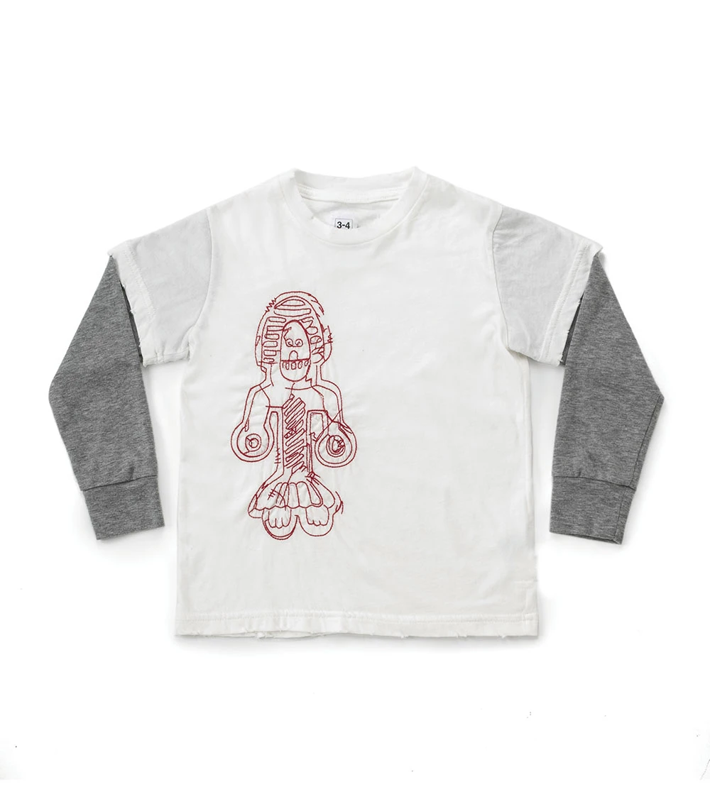 Original tags 07 New Autumn Kids T Shirts Toddler Boys Long Sleeve Tops Embroidered Skull T-shirts Baby Girl Clothes Tribal Dancers t-shirt - Color: Original tags 07