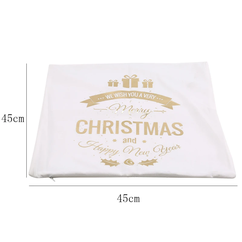 

45*45cm Printed Gold Cushion Cover White Gold Pillowcase Sofa Decorative Case Pillows Christmas Pillow Case Festival Decorative