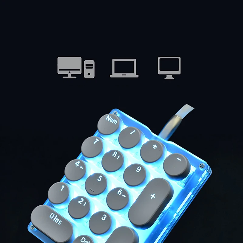 Мини-клавиатура для макросъемки 17 Nums Keys, программируемая под заказ, светодиодный, с подсветкой, для ПК, ноутбука MAC WIN, для учёта, светодиодный, механическая клавиатура
