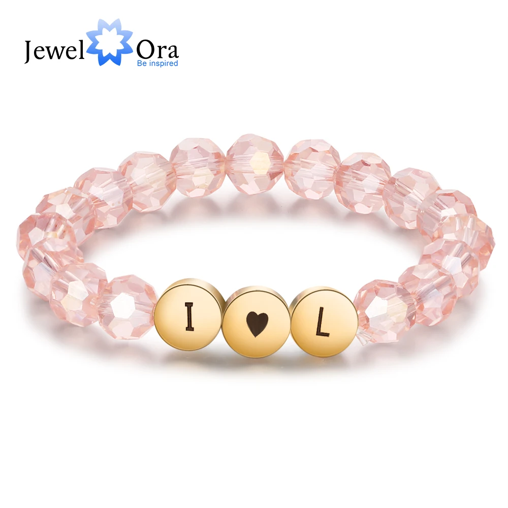 

JewelOra Personalized Engraved Initial Bracelets for Girls Customized Letter & Name Children Bracelet Christmas Gifts for Kids