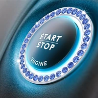 one button start decor ring automobile starter switch decorative car interior diamond rhinestone ring decor accessories for girl