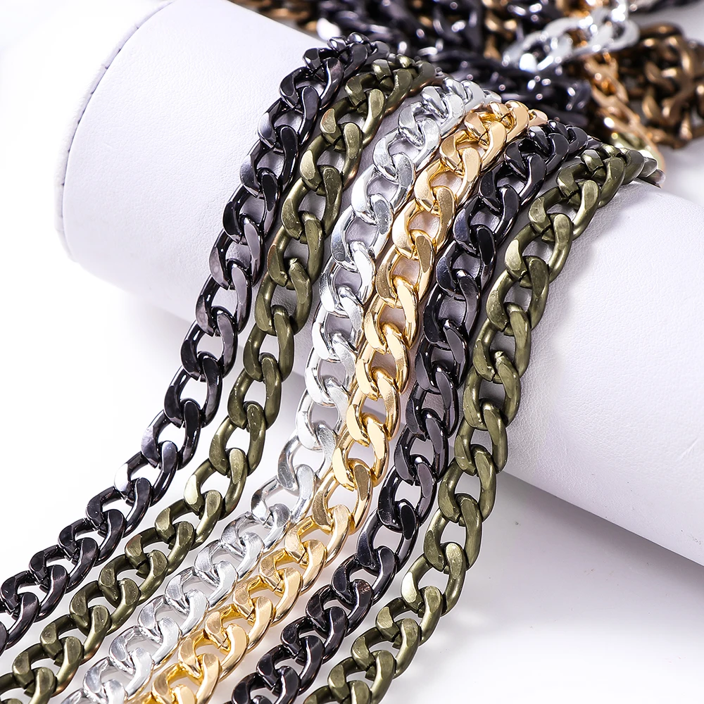 

40cm/100cm Long 9.5mm Metal Chains For Bag Handle Chains Replacement Shoulder Bag Strap For Bag Accessories Chain