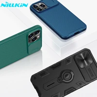 nillkin for iphone 13 pro max case back cover slide lens protection bumper camera protect leather tpu case for iphone13 mini