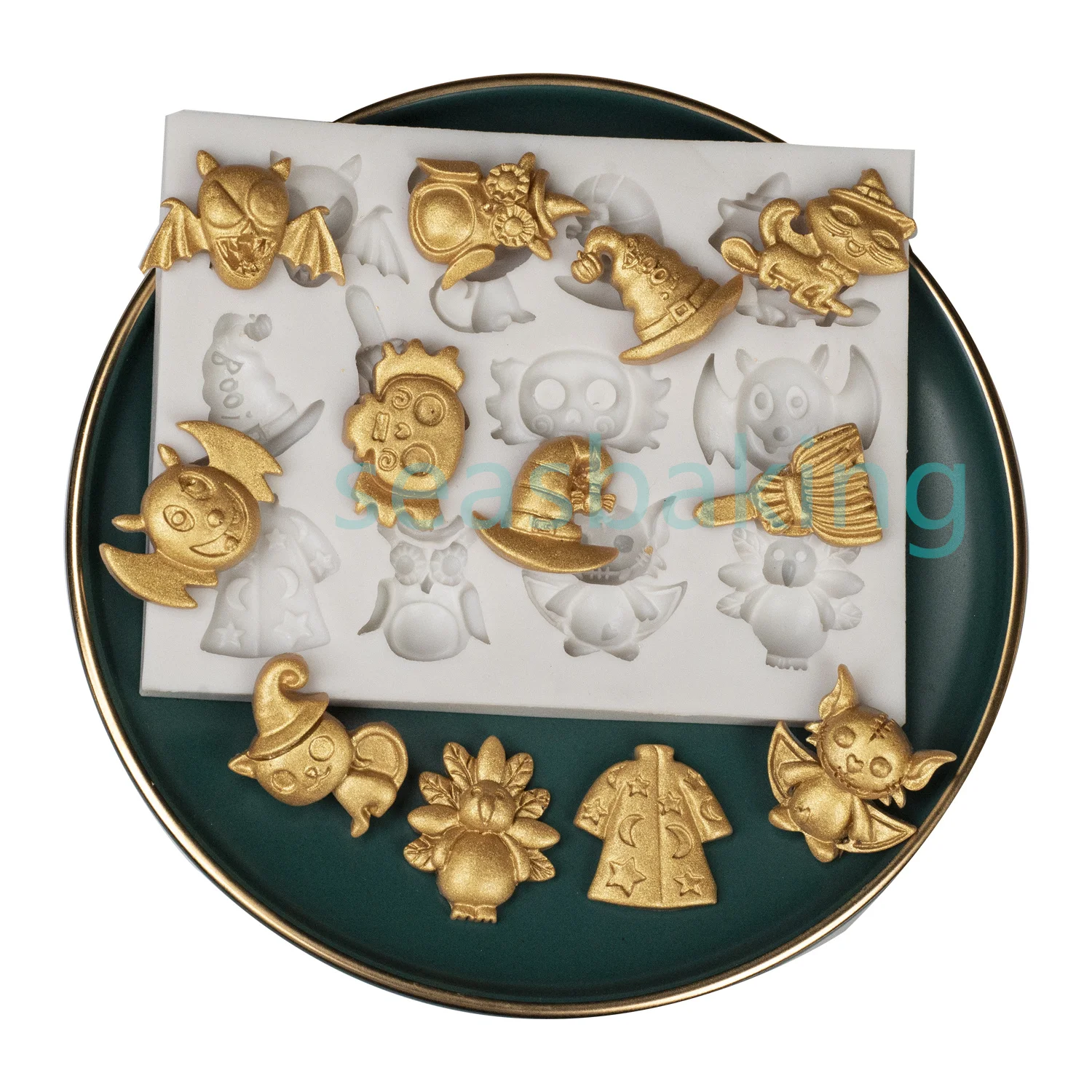 Силиконовая форма в форме ведьмы для Хэллоуина тыквы метлы шоколада помадки