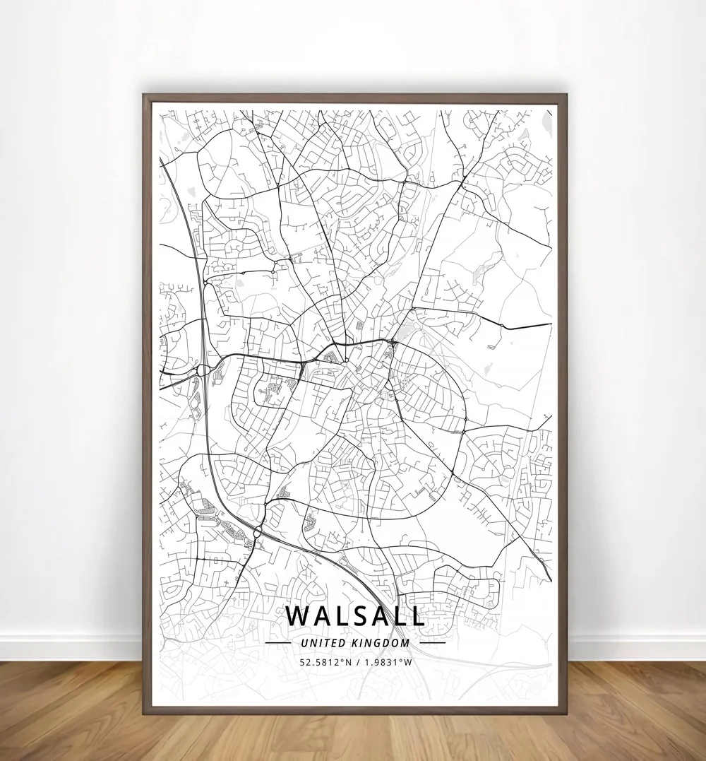 Вирджиния пляж Grudziadz Walsall Warrington Warsaw Washington DC Wellington Современная Карта города холст