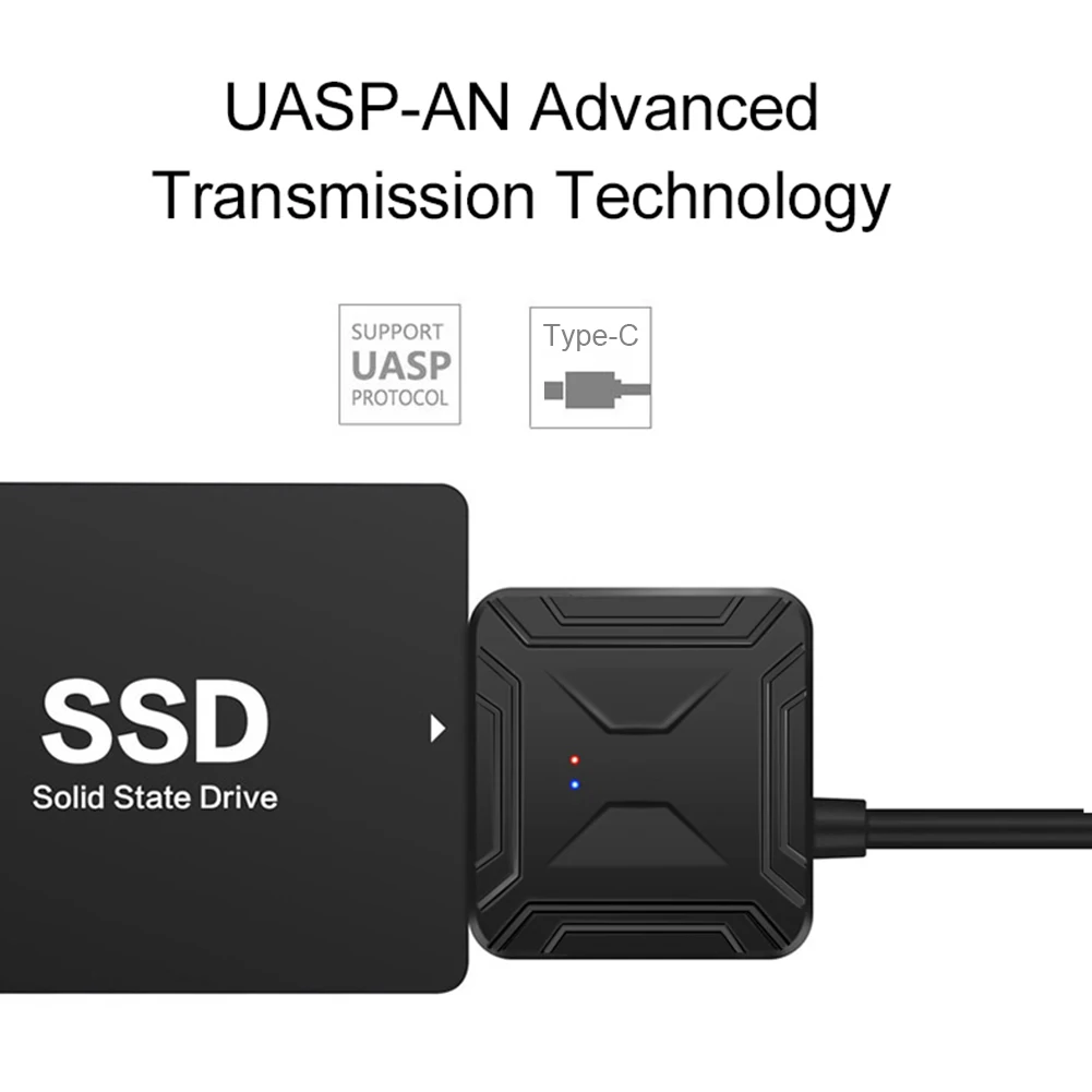 

SATA to USB C Cable USB 3.1 Type C to 2.5 3.5 SATA III Hard Drive Adapter 0.4m Wire Adapter Wired Convert Cables