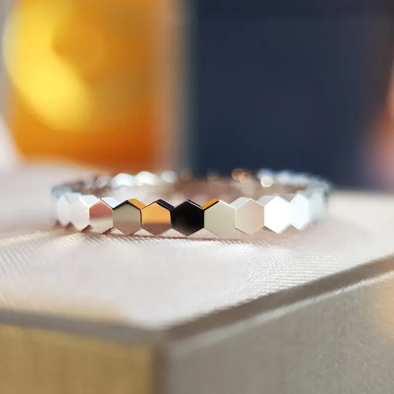 NPKDS Chic Design Exquisite Tiny Honeycomb Rings for Women Stackable Rose Gold Color Wedding Party Tail Ring Trendy Jewelry | Украшения и