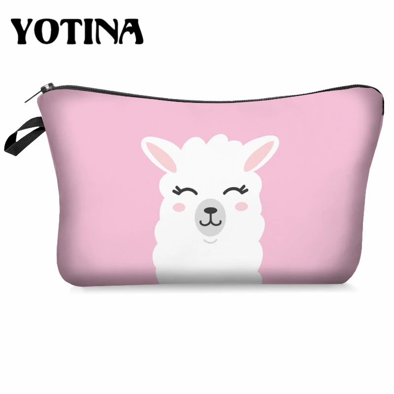 bpd54821 Yotina женская косметичка llama 3D печать с разноцветным рисунком Макияж сумка на молнии путешествий Органайзер для макияжа - Цвет: bpd54821