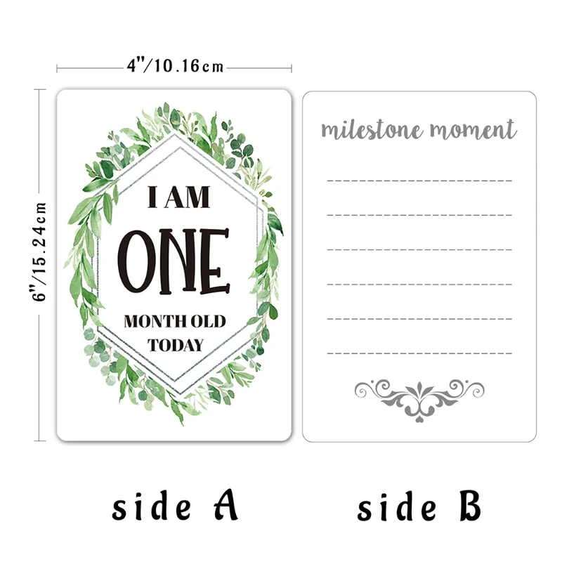 

12 Sheet Baby Photo Moment Cards Baby Shower Unisex Boy Girl Photo Keepsake Memory Landmark Gender Neutral