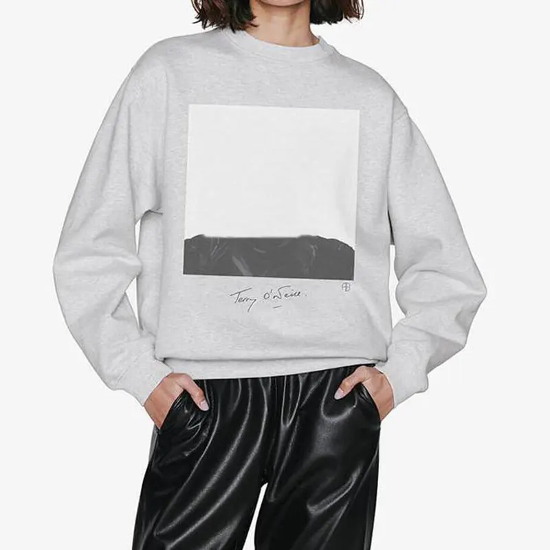 

Portrait print women sweatshirt high quality simple casual fashion wild lady cotton sweatshirt 2021 new pullover tops