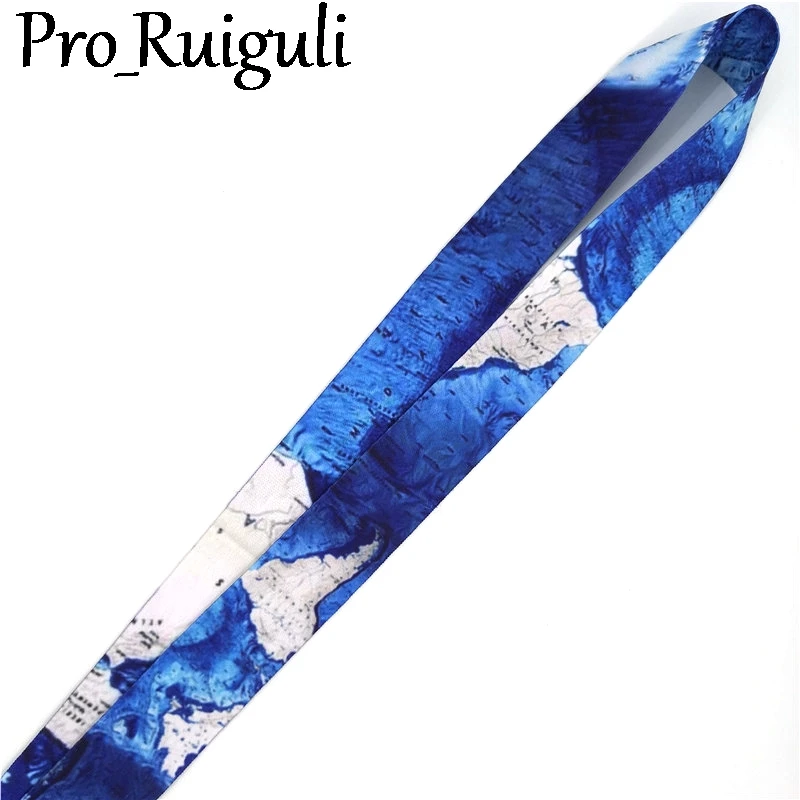 Карта мира шейный ремешок брелок мобильный телефон ремень держатель значка