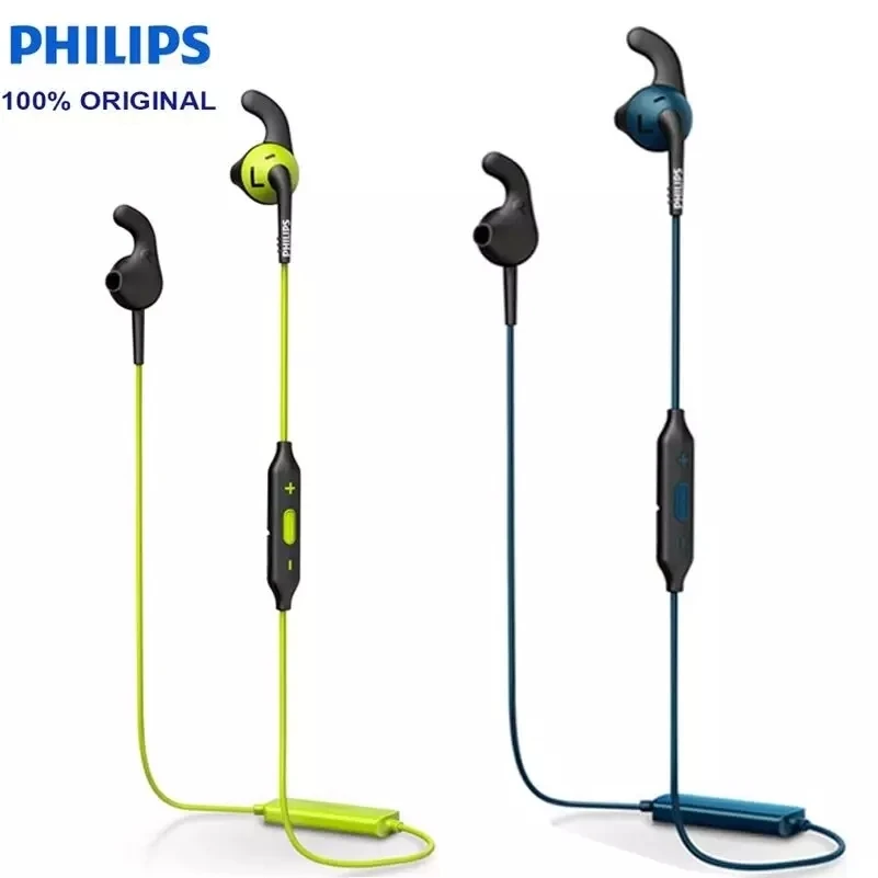 Original Philips SHQ6500 Neckband Bluetooth Wireless Headphones Earphone Bass Waterproof Headset with Microphone for Iphone X |