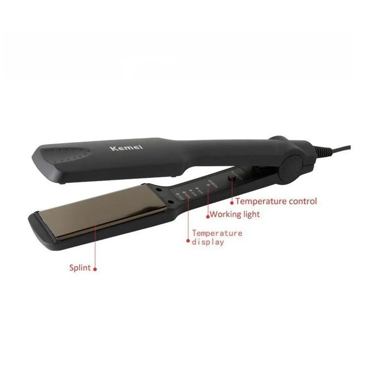 Russian warehouse Kemei Hair Straightener Ceramic Electric professional hair flat iron Fast Heating Plate Straightening irons | Красота и