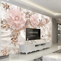custom photo wallpaper 3d luxury european style swan jewelry flowers living room tv background wall decor mural papel de parede