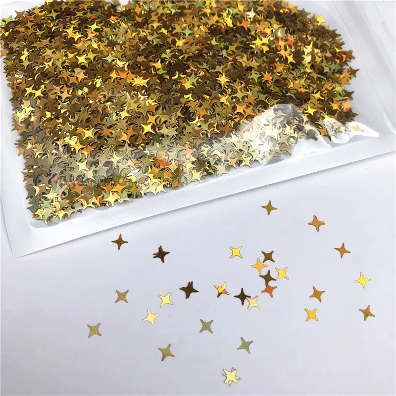 10 г лазерная полоса четырехконечная Звезда Крест вспышка УФ смола декор