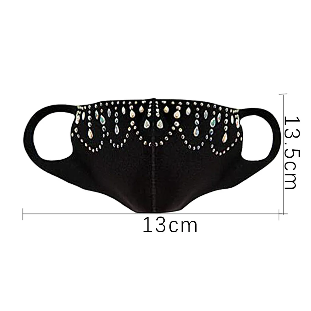 

Unisex Adults Fashion Reusable Facemask Women's Sequins Mask Inlaid With Diamonds Shiny Personality Protective Mouth Masks L805