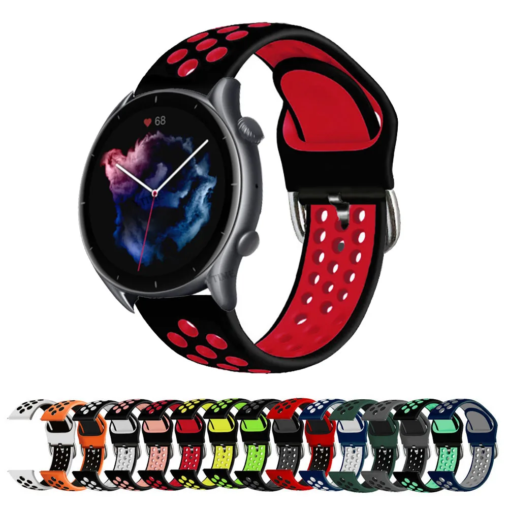 

22mm Silicone Bracelet For Amazfit GTR 47mm Wrist Strap For Xiaomi Amazfit Pace/ Stratos 2 3/GTR2 / GTR 2e / GTR 3 Pro Watchband