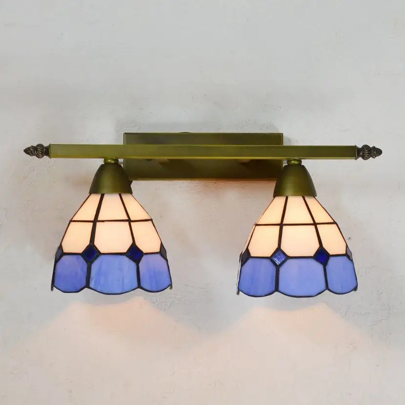 Синие средиземноморские Настенные светильники в сетку для коридора Тиффани