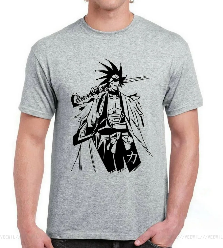 Футболка Captain Kenpachi Отбеливатель Аниме Японский Kanji POWER новый мужской подарок Топ