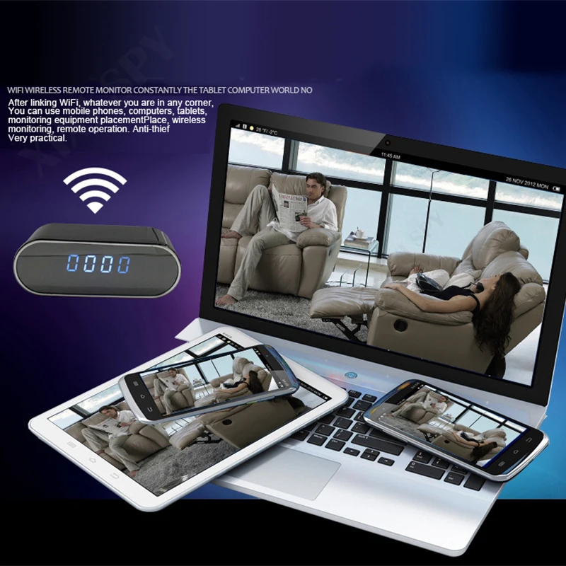1080P HD мини камера ночного видения беспроводные WIFI электронные часы IP удаленно