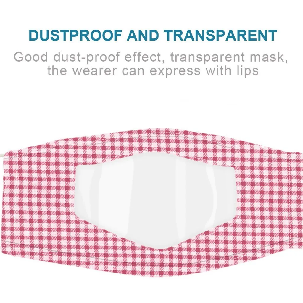 

4pcs Men And Women Face Cover Mask Mouth Mask With Clear Window Visible Expression For The Deaf And Hard Of Hearing Masque F86