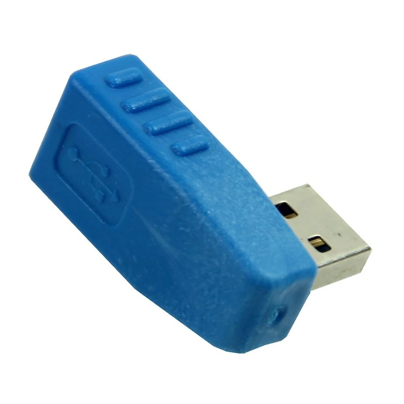 Синий вертикальный левый Угловой 90 градусов USB 3 0 папа к женскому адаптеру