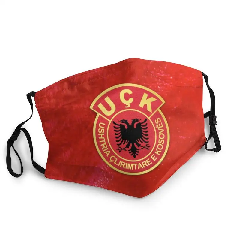 

Kosovo Liberation Army UCK Mask Anti Haze Dustproof Reusable Old Albania Flag Eagle Face Mask Protection Respirator Mouth Muffle