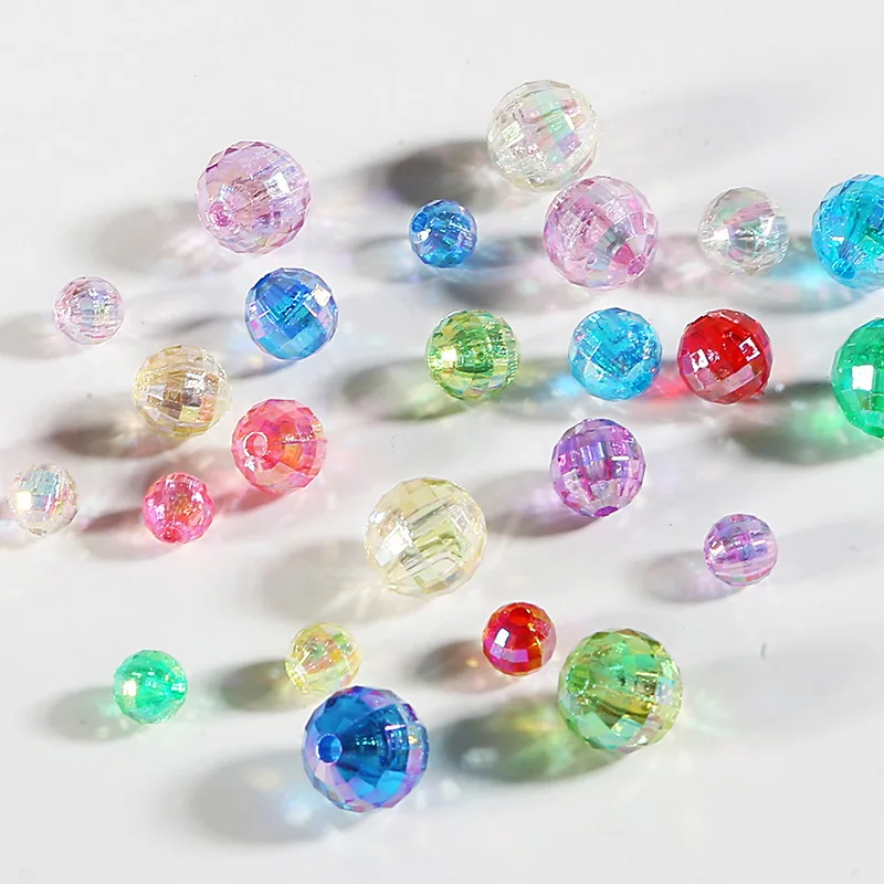 Прозрачные радужные бусины АВ 6 8 10 мм граненые разделочные акриловые свободного