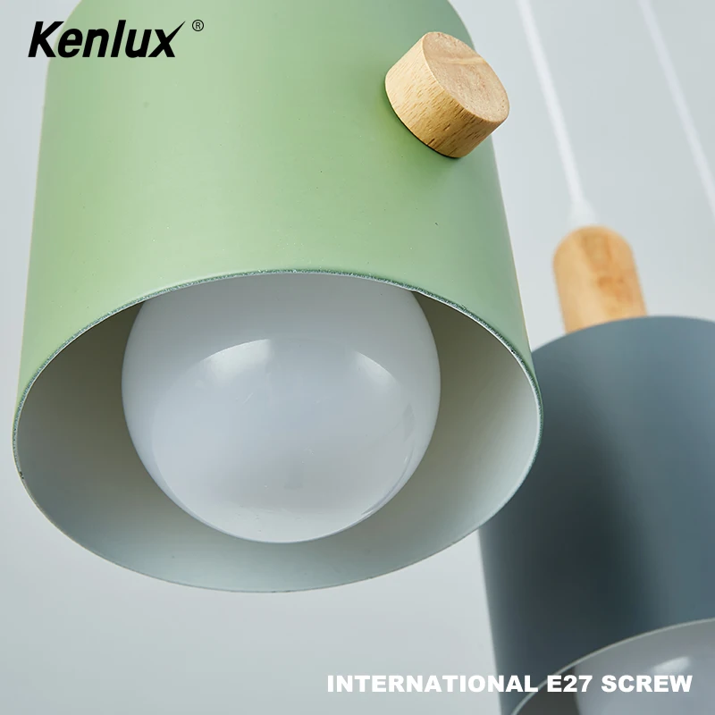 Дизайнерские скандинавские деревянные подвесные светильники E27 цветная