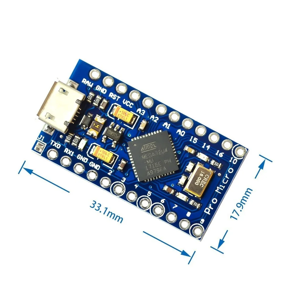 Pro Micro ATmega32U4 5 в 16 МГц Замена ATmega328 для arduino ATMega 32U4 Mini с 2-рядным контактным разъемом -