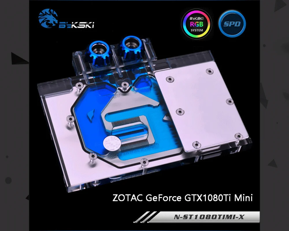 Bykski N-ST1080TIMI-X, полное покрытие видеокарты блок водяного охлаждения для ZOTAC GeForce GTX1080Ti Mini